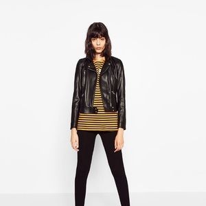 Zara faux leather biker jacket