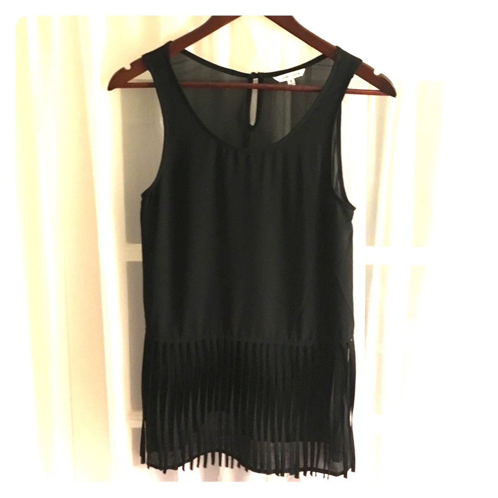 Black fringe tank top