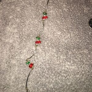 Cherry anklet real silver