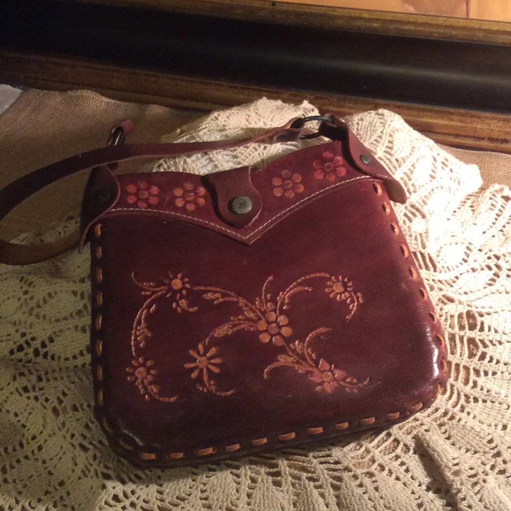 Leather hand stamp purse