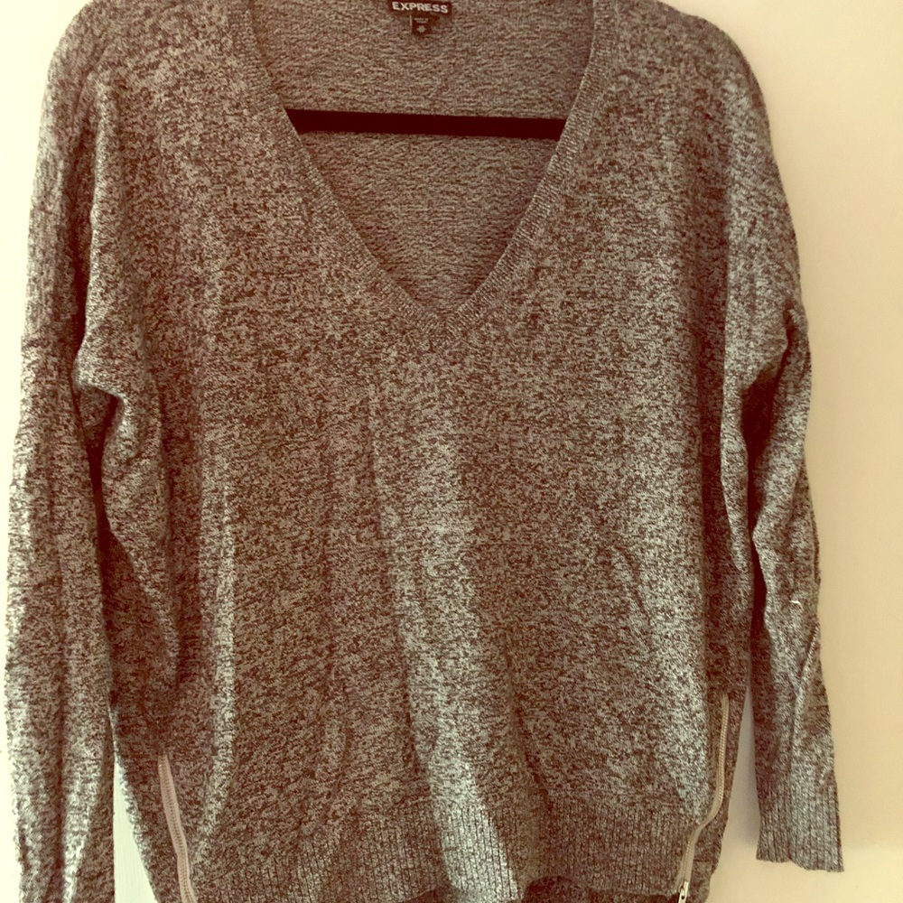 Grey V-Neck Sweater