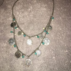 Necklace with silver detailing
