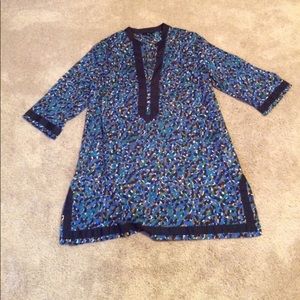 Lands End Geometric Print Blue Tunic Lands End Geometric Print Blue Tunic