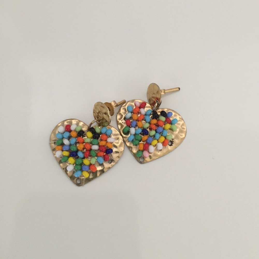 Heart golden earrings! 🎉🎉 brand new