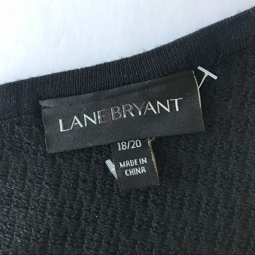 LANE BRYANT NWOT Womens Plus Size 18/20 Solid Black Textured 1 Sleeve Sweater - Picture 3 of 5