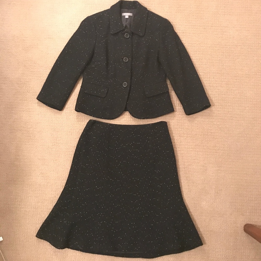 Ann Taylor Black Wool Blend Suit Set