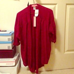 Silky red cardigan