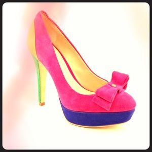 INC Multi-Color Suede Pumps