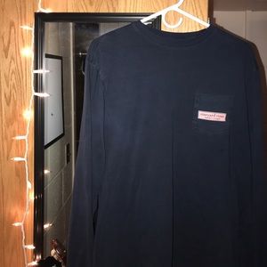 Long Sleeve Vineyard Vines T Shirt Medium (Navy)