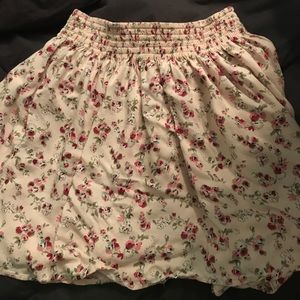 Pink floral skirt