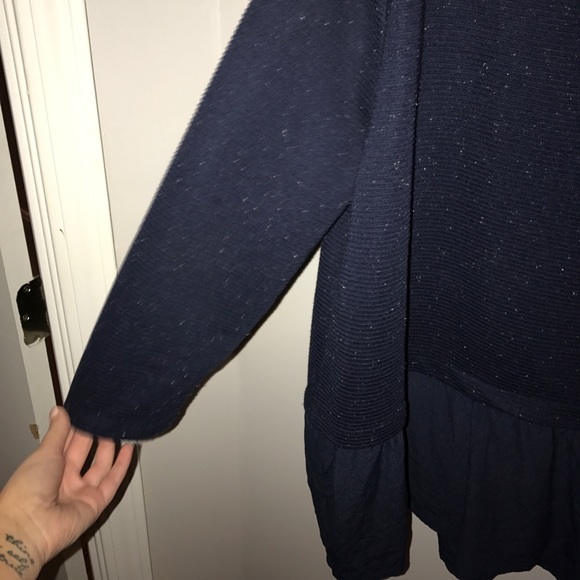 Loft Speckled Navy Sweater Blouse - Picture 4 of 6