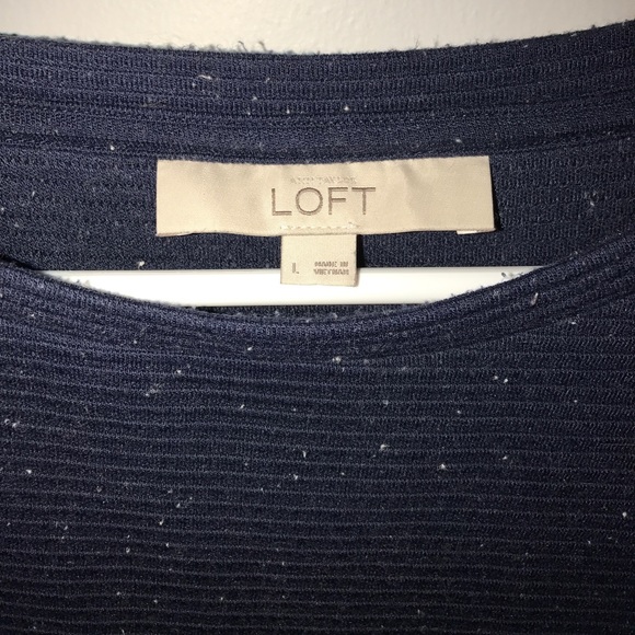 Loft Speckled Navy Sweater Blouse - Picture 5 of 6