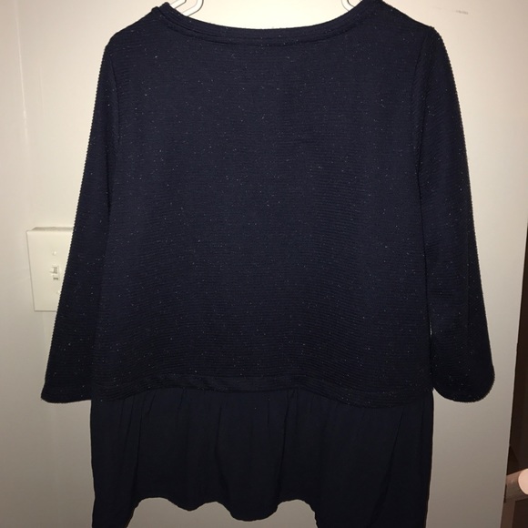 Loft Speckled Navy Sweater Blouse - Picture 6 of 6