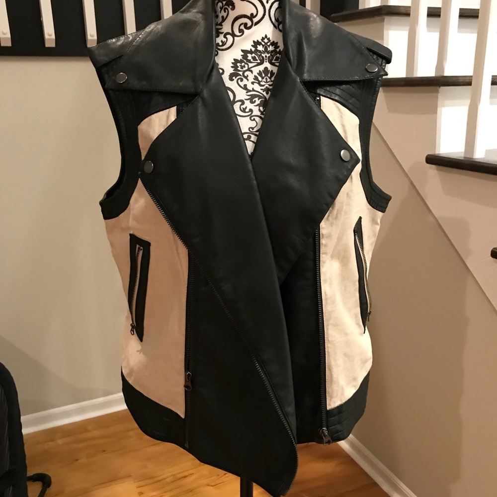 Bar III black and linen colored vest