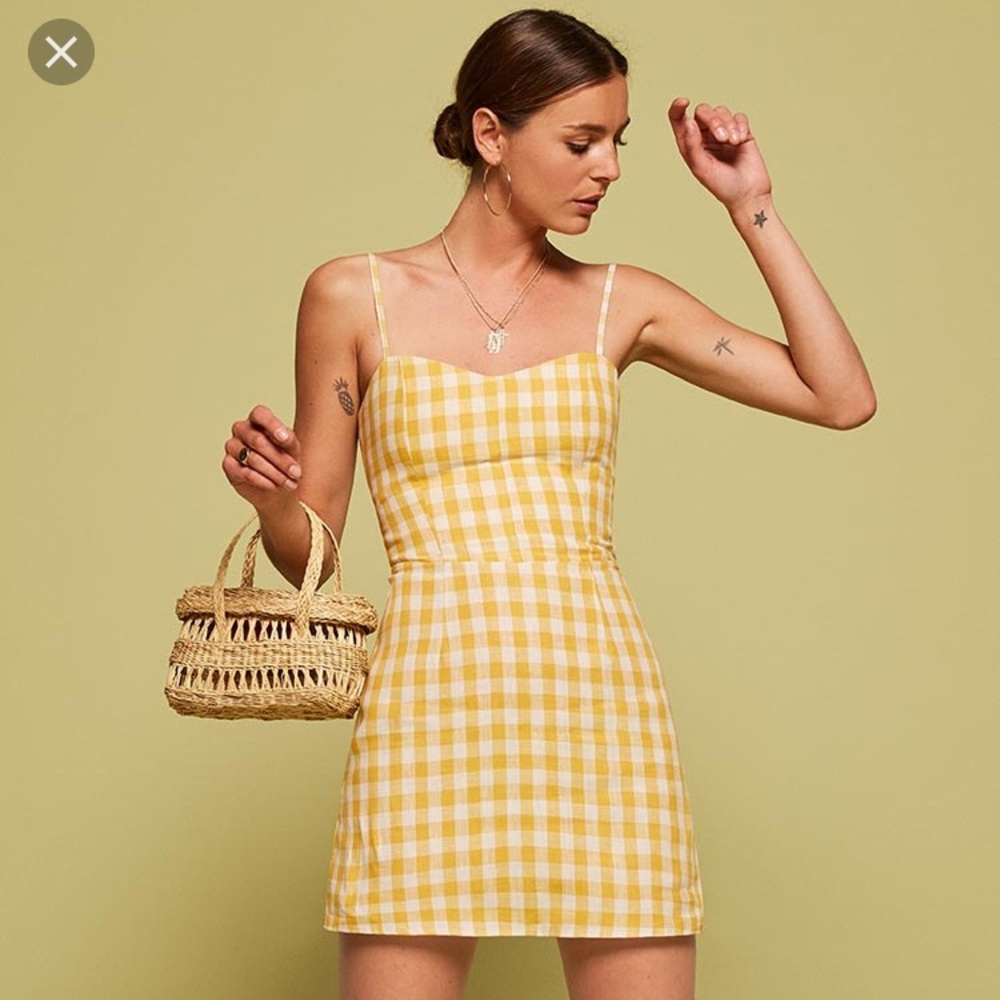 Reformation yellow Audrey dress