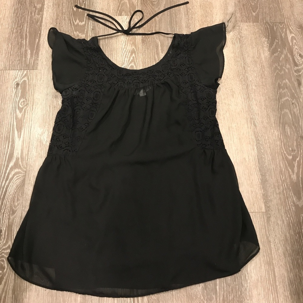 Motherhood Maternity lace flutter sleeveless top
