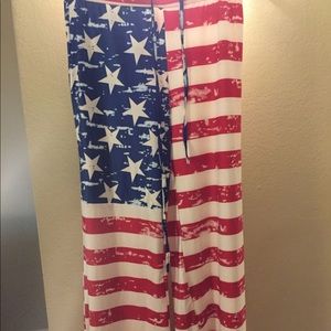 American flag drawstring pants. Brand new!