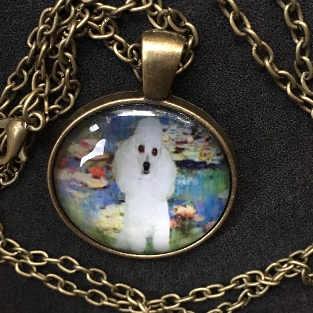 Poodle 🐩 Lilly pads Impressionistic pendant