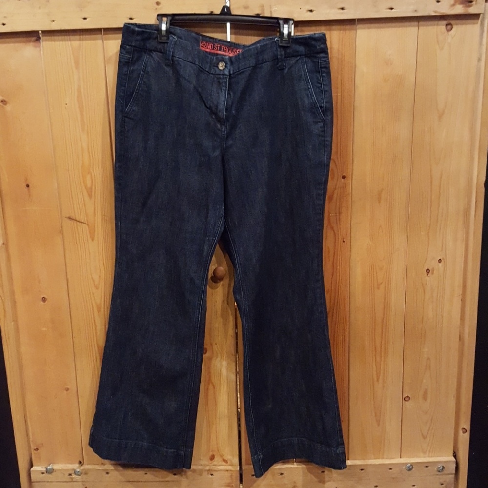Trouser style jeans.