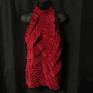 WHBM Red Ruffle Tank Top WHBM Red Ruffle Tank Top