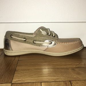 NEVER WORN Sperry Songfish Gold Boat Shoe Sz 7