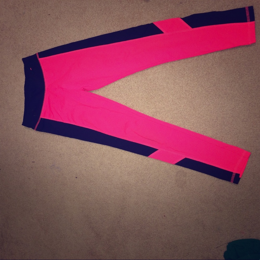 Pink and black leggings