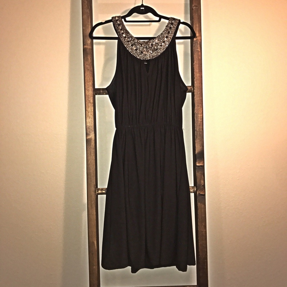 PRICE DROP!!!!NWOT Black dress with ornate beading