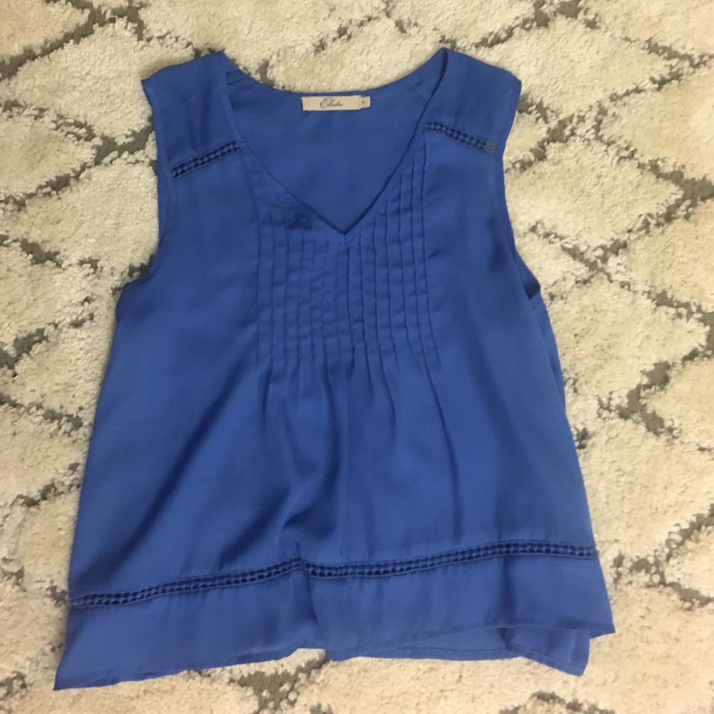 Blue babydoll top with detailing