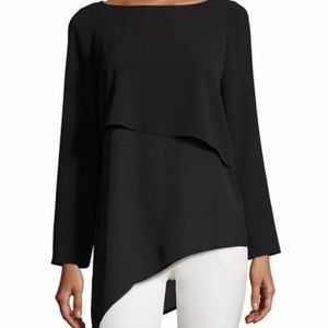 Laundry By Shelli Segal Mixed Media Black Asymmetr Laundry By Shelli Segal Mixed Media Black Asymmetr