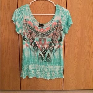 Aztec and ty-dye tee