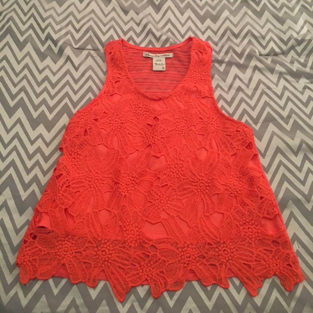 Coral crop American Rag shirt