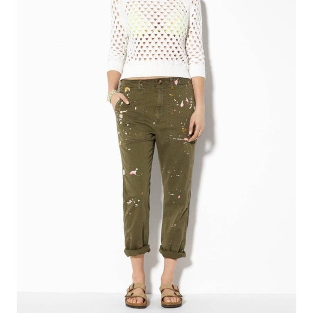 AE Forest Green Paint Pants
