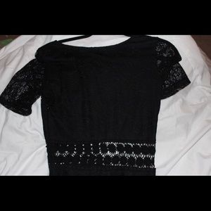 Black Lace Skater Dress with Cut Outs