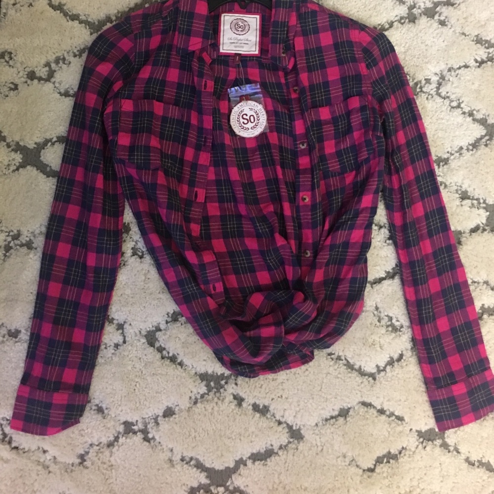 New with Tags Pink Plaid Flannel