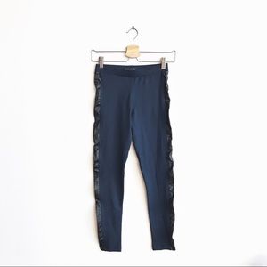 Vegan leather strip comfortable thick leggings