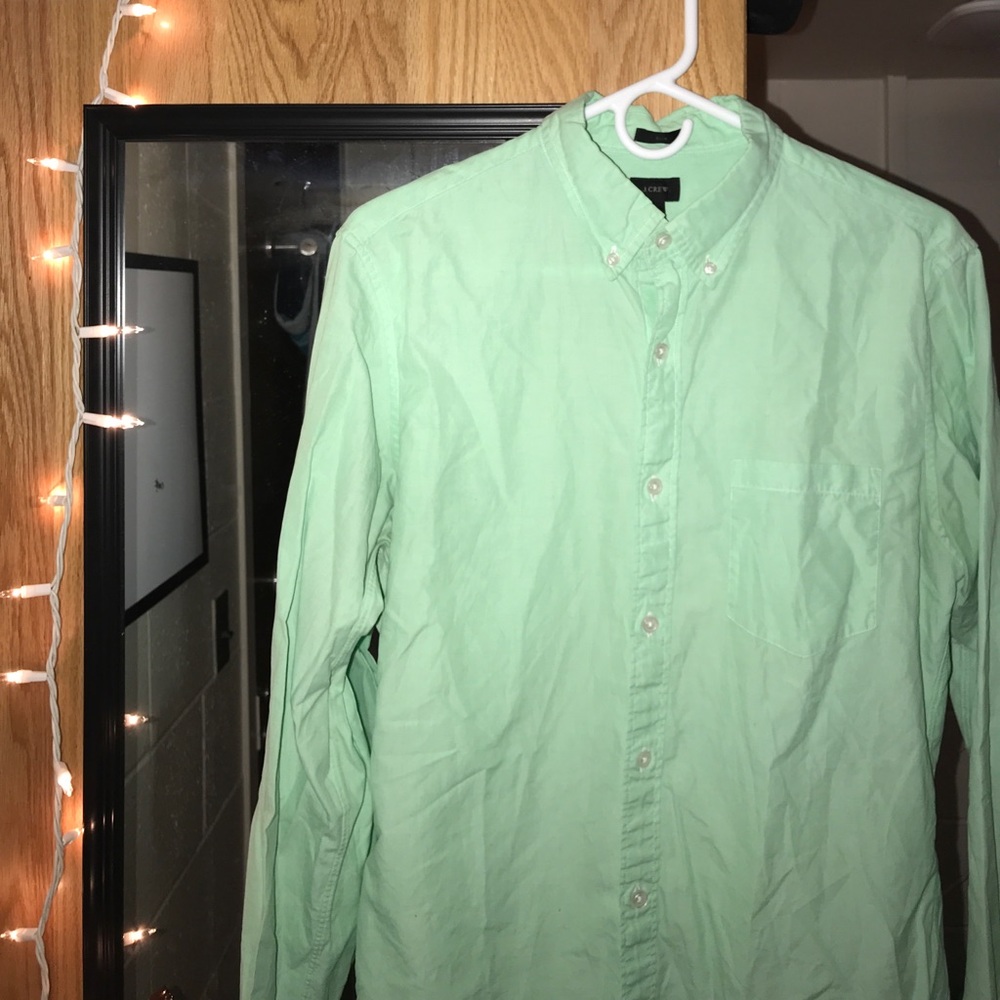 J Crew Mens Button Down Light Green size Medium