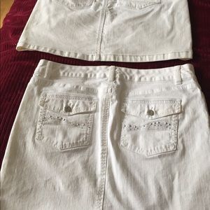 White House Black Market White Jean Skirts