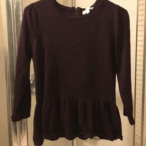 Loft Peplum Sweater in Shimmer Deep Purple Loft Peplum Sweater in Shimmer Deep Purple