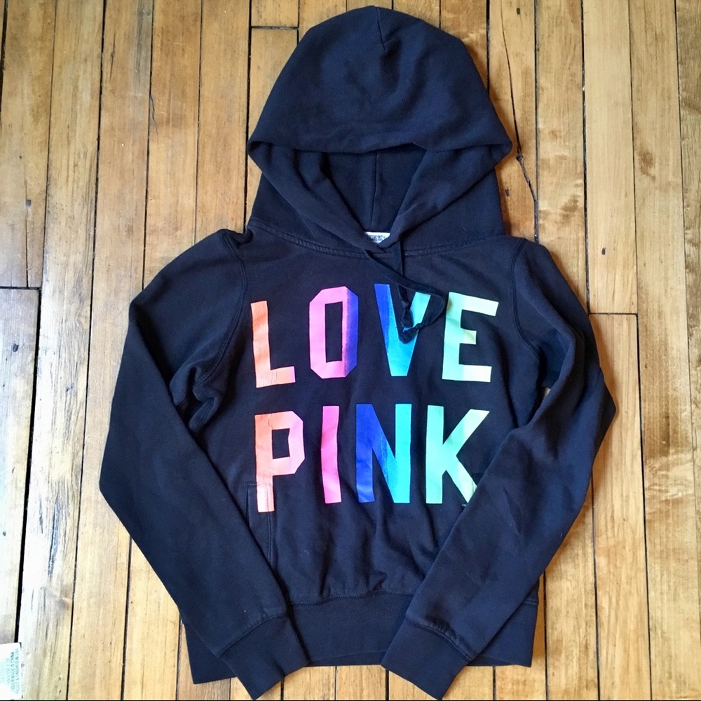 VS PINK Rainbow Logo Perfect Pullover Hoodie