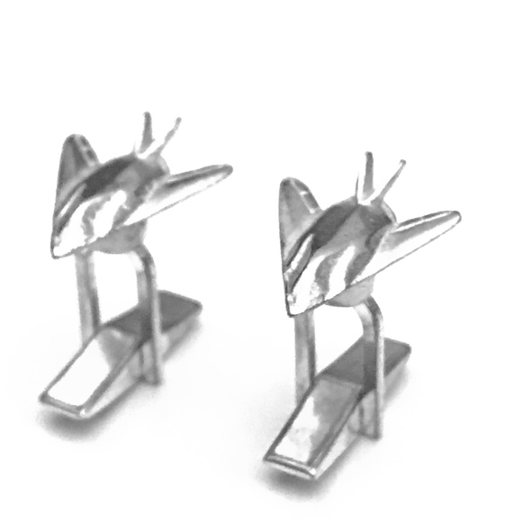 Stealth Aircraft Cuff Links Jet Fighter Cuff Links - Picture 5 of 5