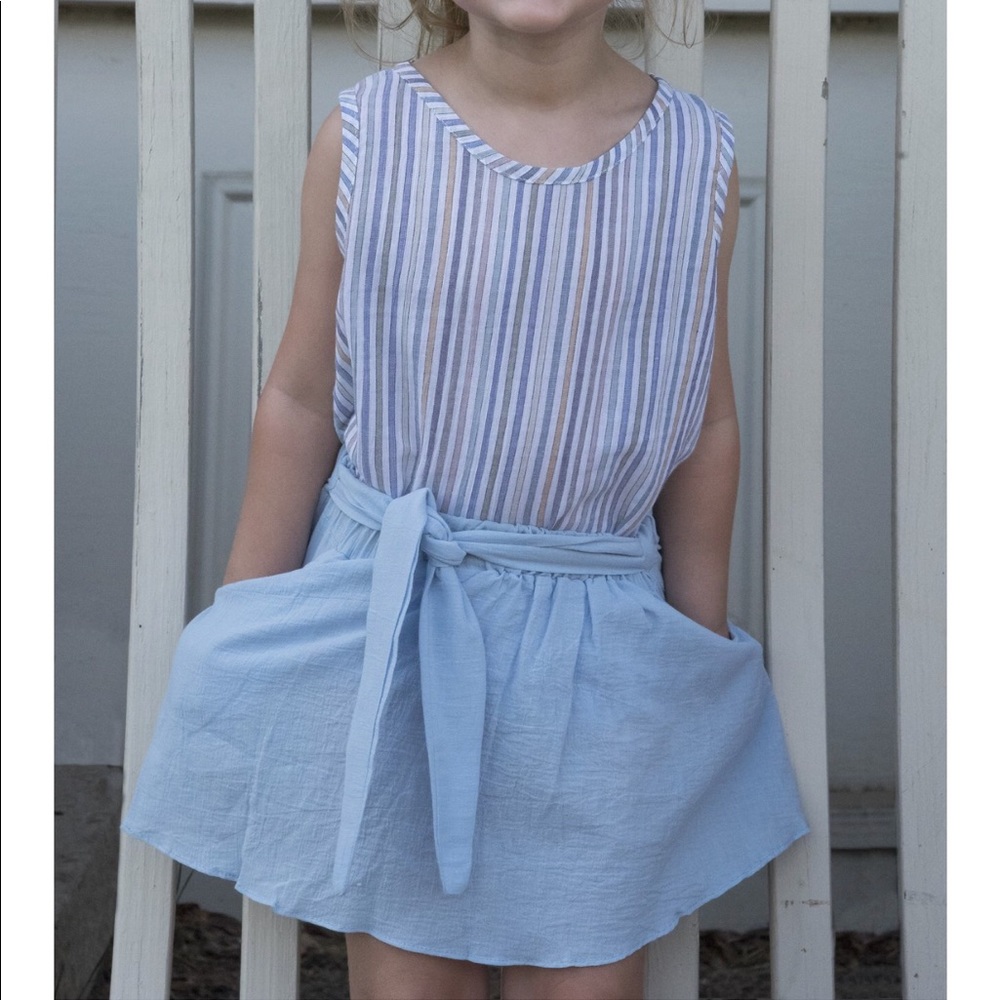 Striped shirt and skirt set