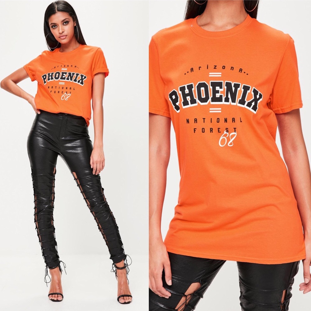 Missguided Orange phoenix Arizona T Shirt M NWT