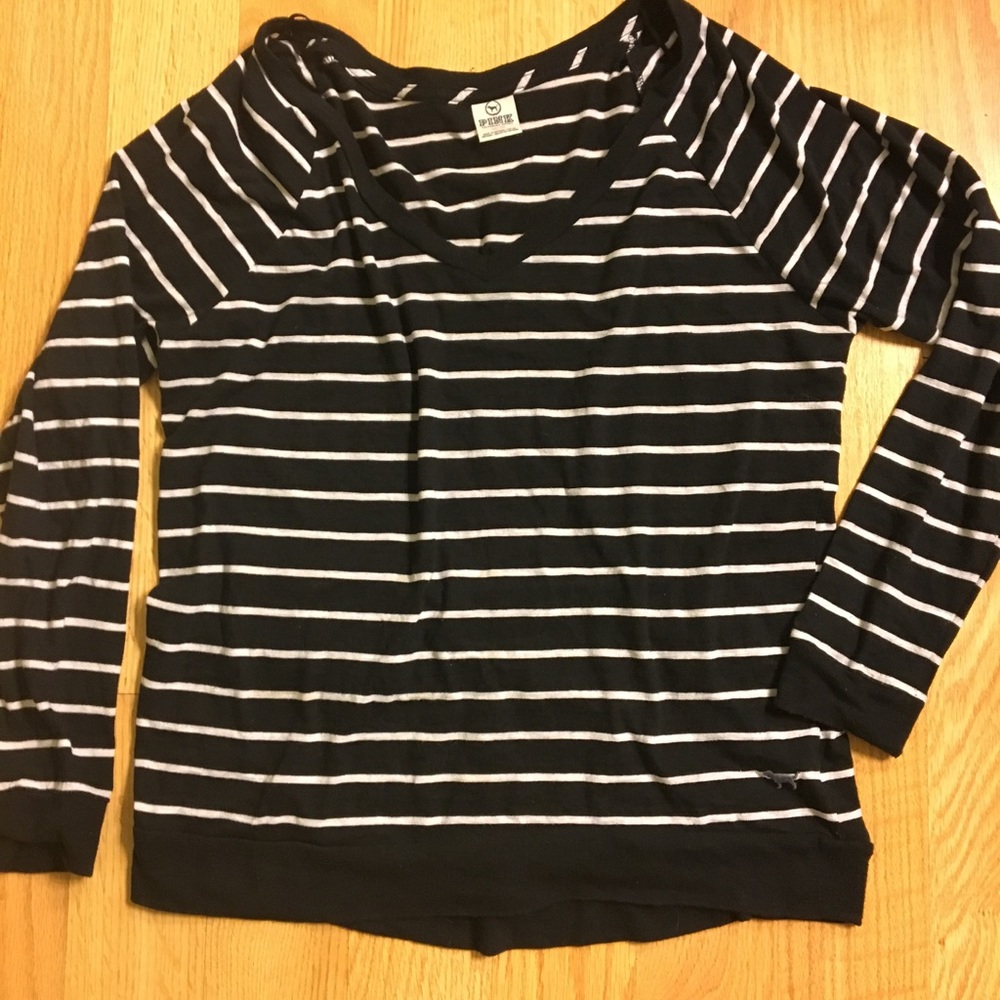 PINK stripped LS Shirt
