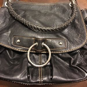 Black Shoulder Bag w/Silver Accents