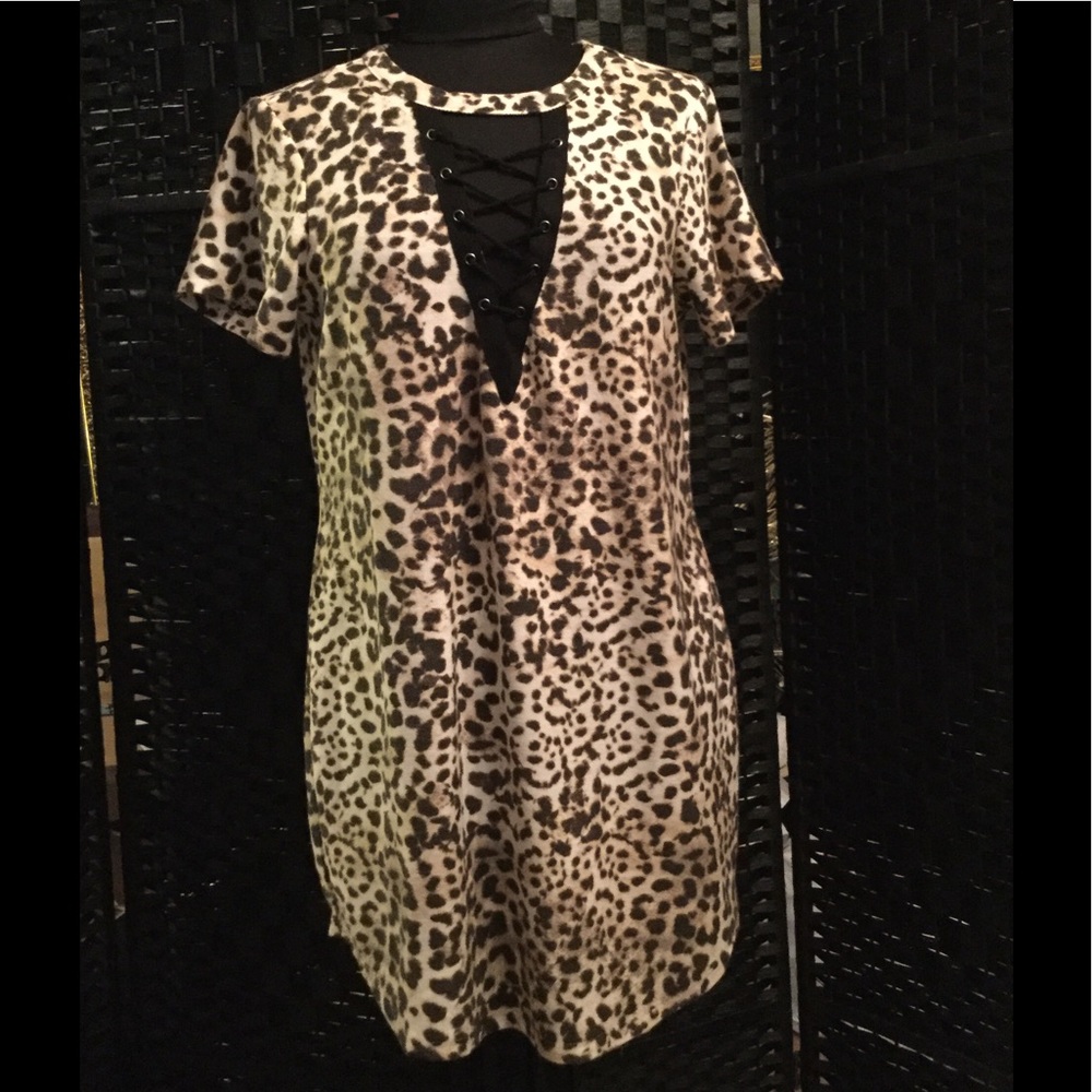 NWT leopard print dress sweatshirt material.