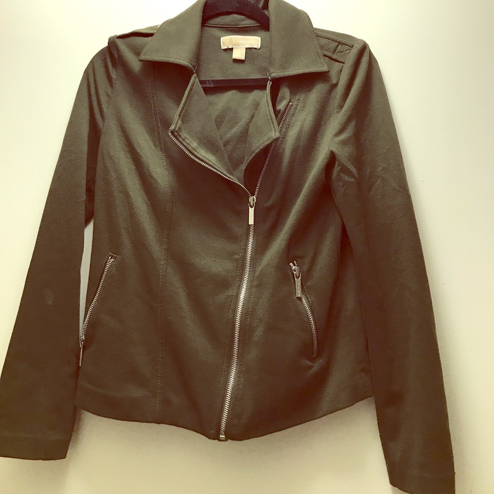 Olive green Michael Kors sweater jacket