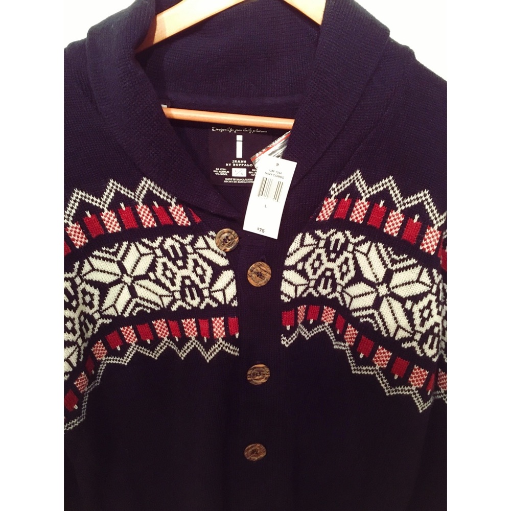 i Jeans by Buffalo Nordic Navy Sweater NWT
