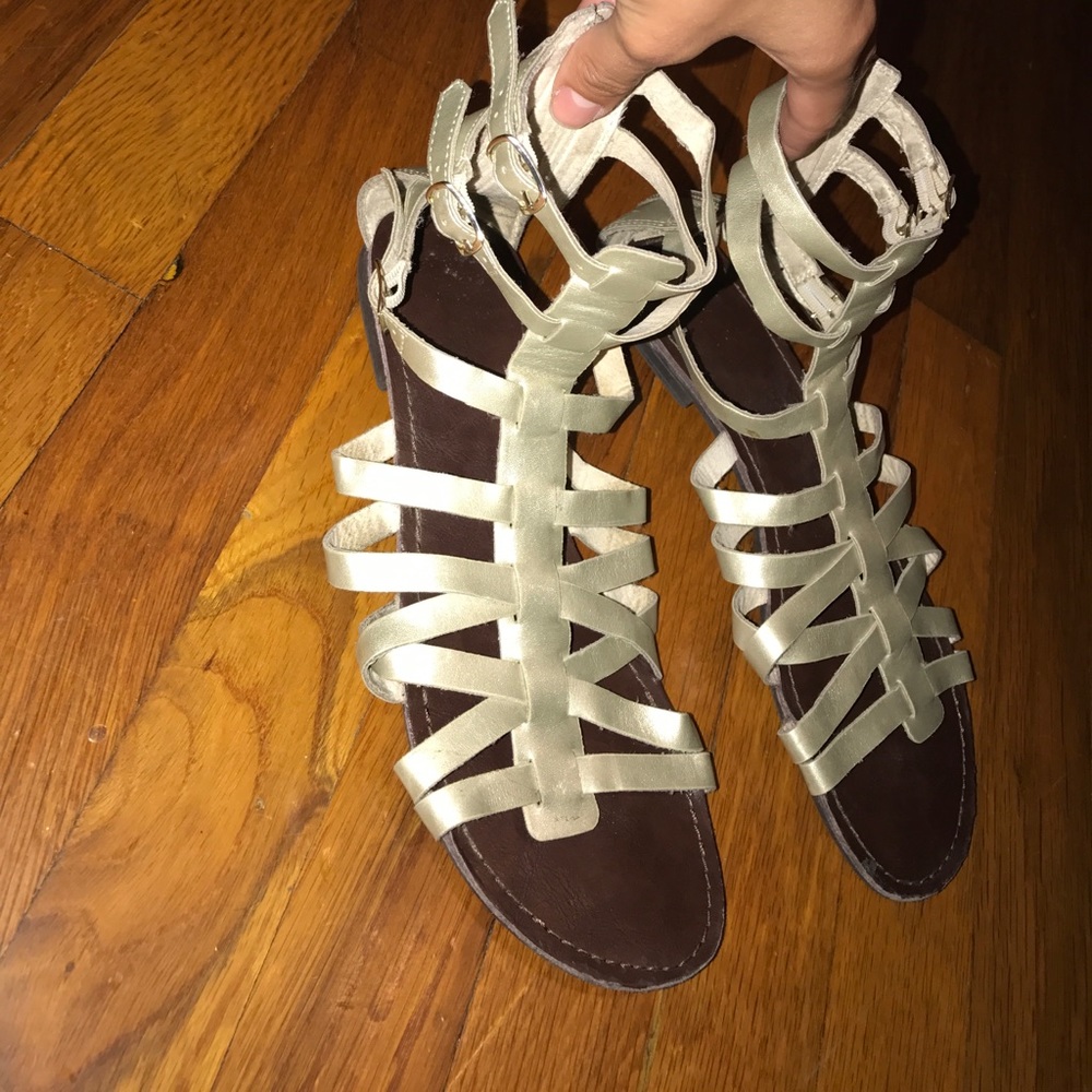 Gold strappy sandles