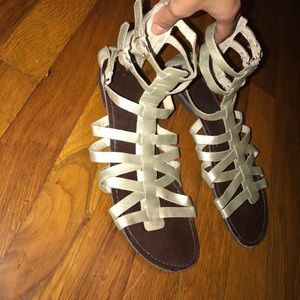 Gold strappy sandles