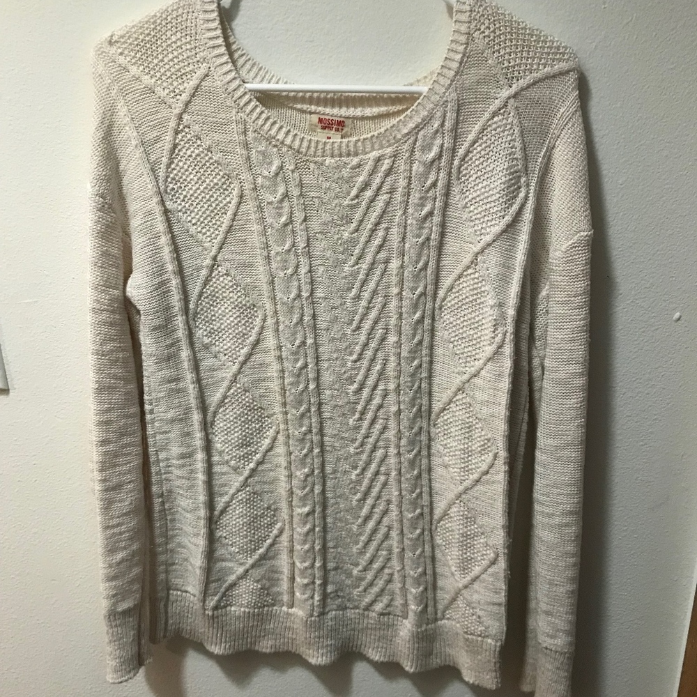 Merona White Cable Knit Sweater